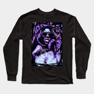 I AM Love Strong Black Woman Neo Pop Graffiti style Purple Long Sleeve T-Shirt